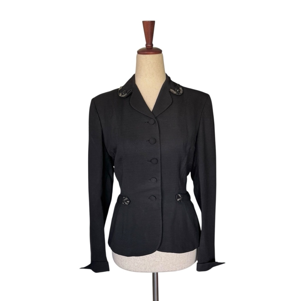 Vintage Women’s 40s 50s Jameshire Tailored Jacket Beaded Trim XS